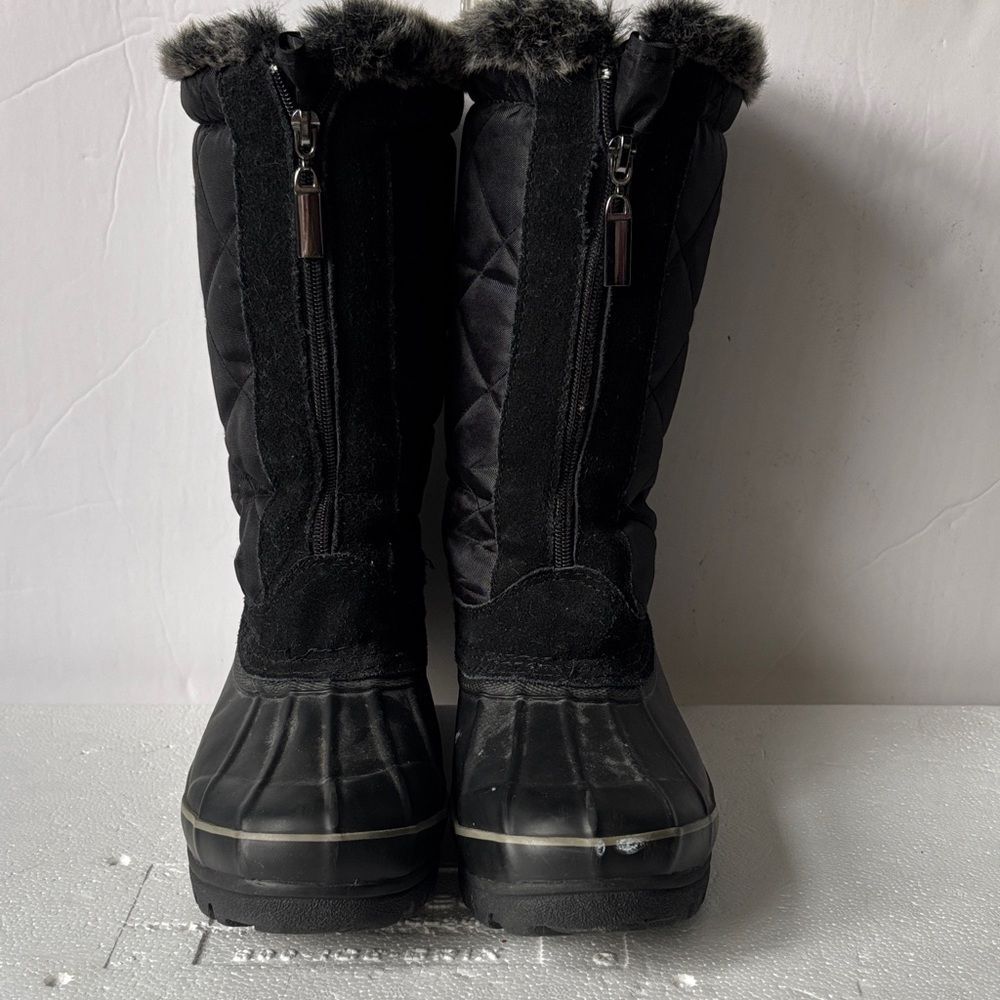 Khombu Shearling Winter Boots 7 Black Quilted Gorpcore Snow Outdoors Tall Cord